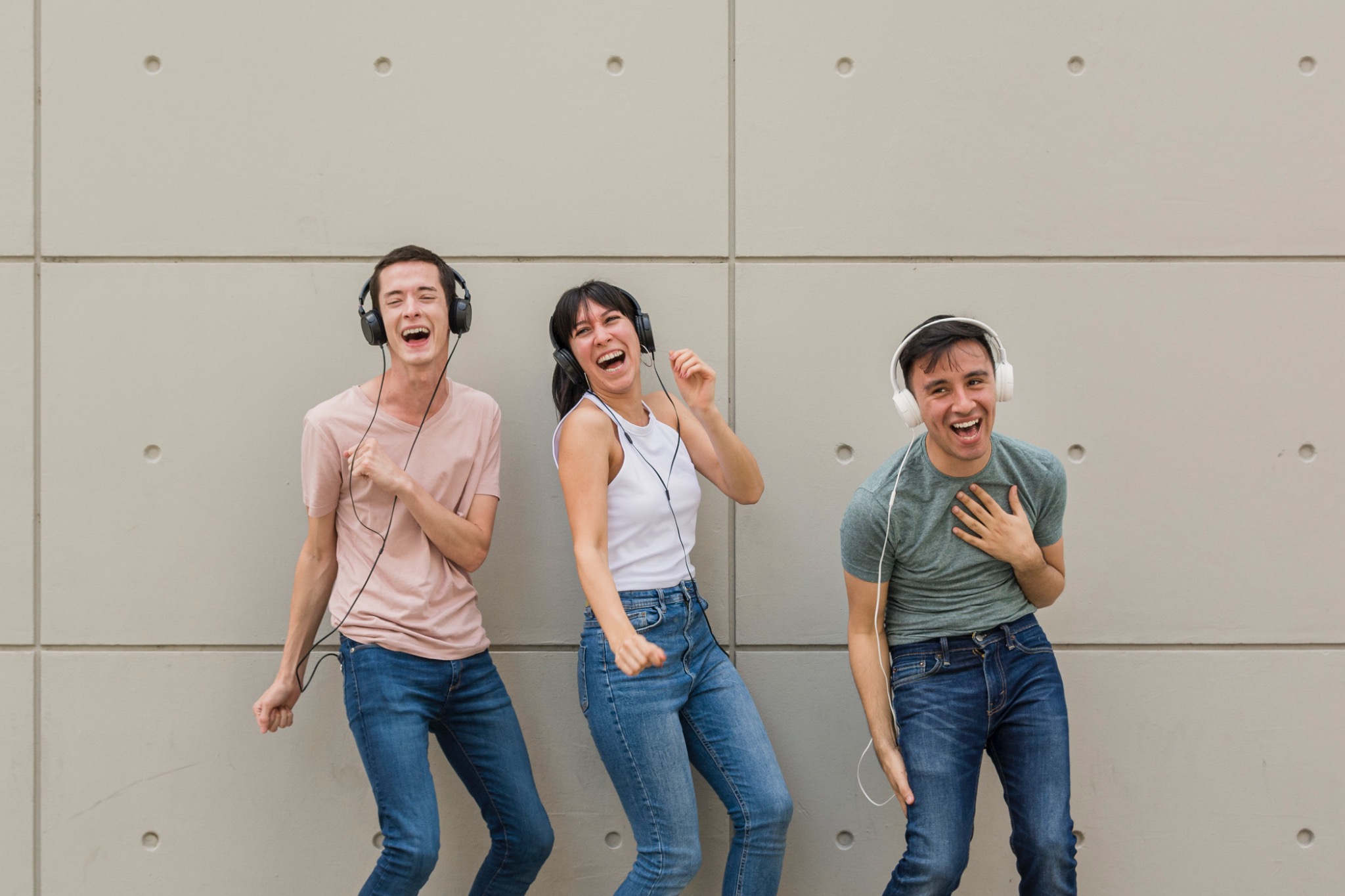 Friends listening to music